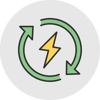 Renewable Energy Line Filled Light Circle Icon vector