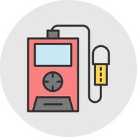 Radiation Detector Line Filled Light Circle Icon vector