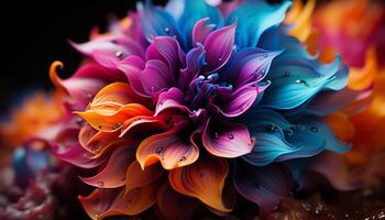 ai generado multi de colores hoja abstracto, púrpura planta flor generado por ai foto