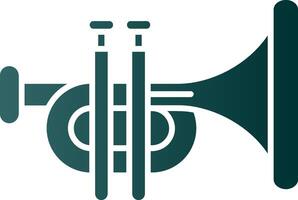 Trumpet Glyph Gradient Green Icon vector
