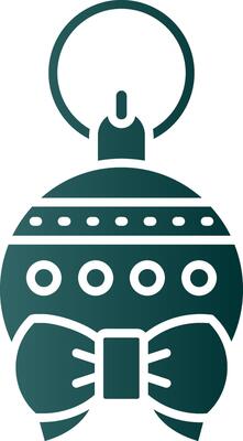 Bauble Glyph Gradient Green Icon