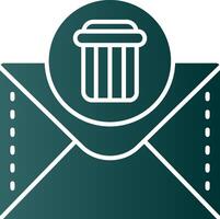 Dustbin Glyph Gradient Green Icon vector