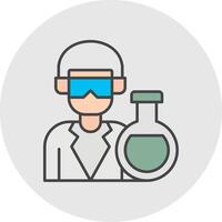 Chemist Line Filled Light Circle Icon vector