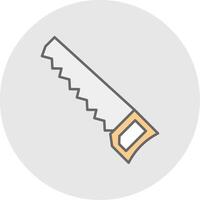 Handsaw Line Filled Light Circle Icon vector