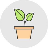 Plant Line Filled Light Circle Icon vector