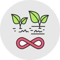Sustainable Agriculture Line Filled Light Circle Icon vector