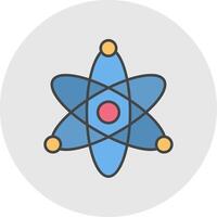 Atom Line Filled Light Circle Icon vector