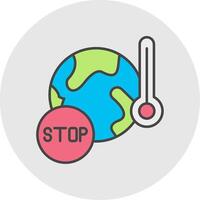 Stop Global Warming Line Filled Light Circle Icon vector