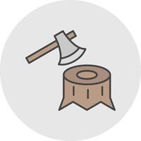 Deforestation Line Filled Light Circle Icon vector