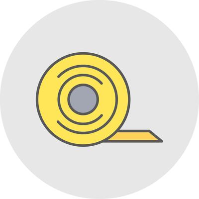 Duct Tape Line Filled Light Circle Icon