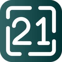 Twenty One Glyph Gradient Green Icon vector