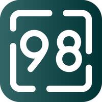 Ninety Eight Glyph Gradient Green Icon vector