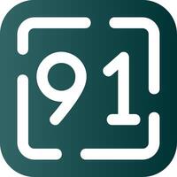 Ninety One Glyph Gradient Green Icon vector