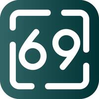 Sixty Nine Glyph Gradient Green Icon vector