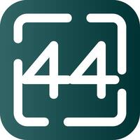 Forty Four Glyph Gradient Green Icon vector