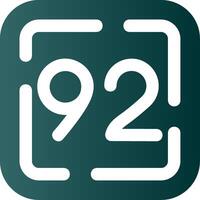 Ninety Two Glyph Gradient Green Icon vector