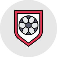 Football Badge Line Filled Light Circle Icon vector