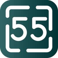 cincuenta cinco glifo degradado verde icono vector