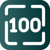 One Hundred Glyph Gradient Green Icon vector