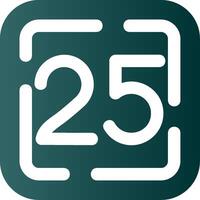 Twenty Five Glyph Gradient Green Icon vector