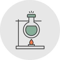 Bunsen Burner Line Filled Light Circle Icon vector