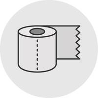 Toilet Paper Line Filled Light Circle Icon vector