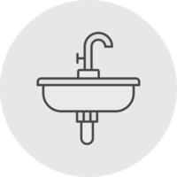 Sink Line Filled Light Circle Icon vector