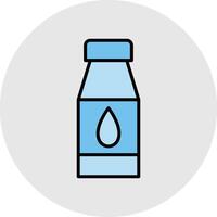 agua botellas línea lleno ligero circulo icono vector