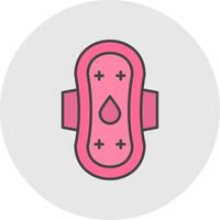 Sanitary Towel Line Filled Light Circle Icon vector