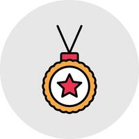 Medal Line Filled Light Circle Icon vector