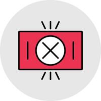 Red Card Line Filled Light Circle Icon vector