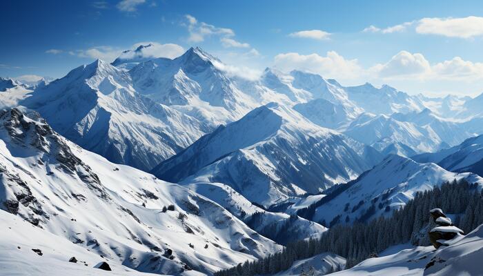 Snow Covered Mountains Stock Photos Images And Backgrounds For Free Ai Generated Snow Covered Mountain Peak In Tranquil Winter Landscape Generated By Ai Free Photo
