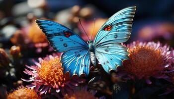 ai generado vibrante mariposa en naturaleza vitrinas belleza y elegancia generado por ai foto