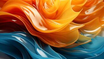 AI generated Abstract backdrop with multi colored wave pattern design generated by AI photo