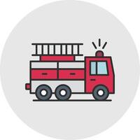 Fire Brigade Line Filled Light Circle Icon vector