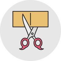 Scissors Line Filled Light Circle Icon vector