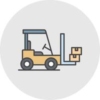 ForkLifter Line Filled Light Circle Icon vector