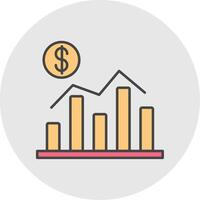 ciencias económicas línea lleno ligero circulo icono vector