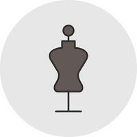 Mannequin Line Filled Light Circle Icon vector