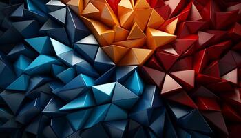 AI generated Geometric shapes create a modern, vibrant wallpaper generated by AI photo