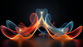 AI generated Abstract flame glowing in multi colored motion illustration generated by AI photo