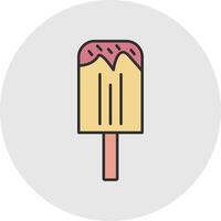 Ice Cream Line Filled Light Circle Icon vector