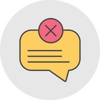 No Message Line Filled Light Circle Icon vector