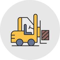 Forklift Line Filled Light Circle Icon vector