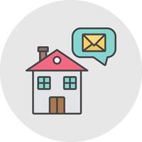 Home Message Line Filled Light Circle Icon vector