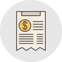 Receipt Line Filled Light Circle Icon vector