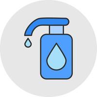 Cleaning Liquid Line Filled Light Circle Icon vector