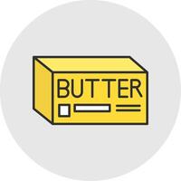 Butter Line Filled Light Circle Icon vector