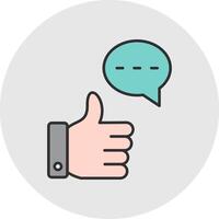 Good Feedback Line Filled Light Circle Icon vector