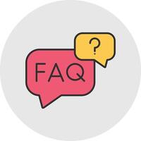 Faq Line Filled Light Circle Icon vector